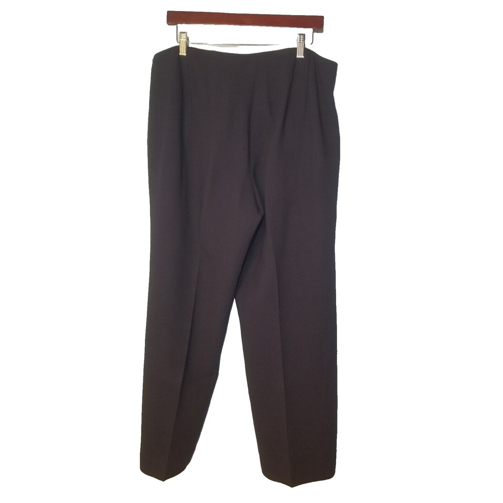 Eileen Fisher Plum Italian Fabric Front Zip Flat Front Wide Leg Pants Large - Picture 2 of 9